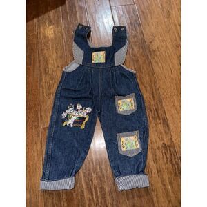 Vintage Denim Overalls Tom and Jerry Dalmatians appliqué embroidered 90s  Y2K